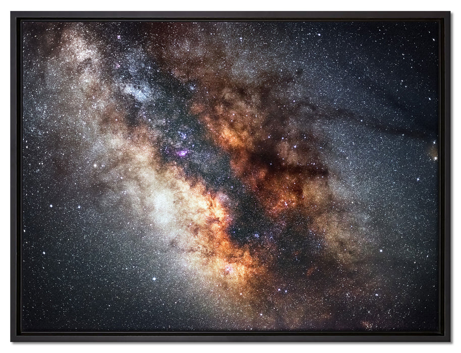 Zentrum der Milchstraße auf Leinwandbild gerahmt Größe 80x60