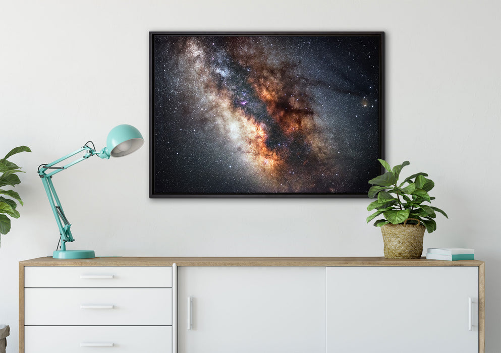 Zentrum der Milchstraße auf Leinwandbild gerahmt verschiedene Größen im Wohnzimmer