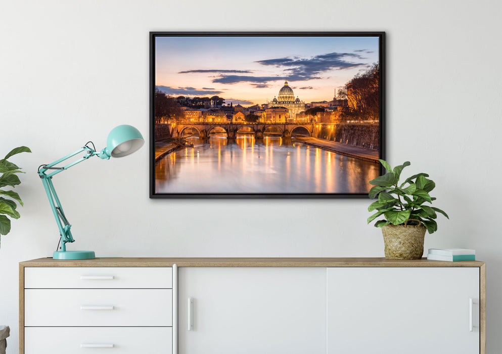 der Basilika St. Peter in Rom auf Leinwandbild gerahmt verschiedene Größen im Wohnzimmer