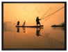 Fischer beim Angeln in Thailand auf Leinwandbild gerahmt Größe 80x60