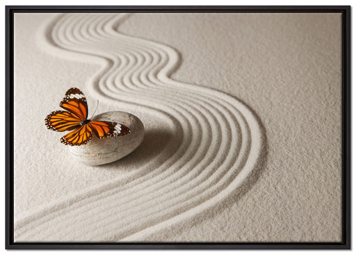 Zen Schmetterling auf Leinwandbild gerahmt Größe 100x70