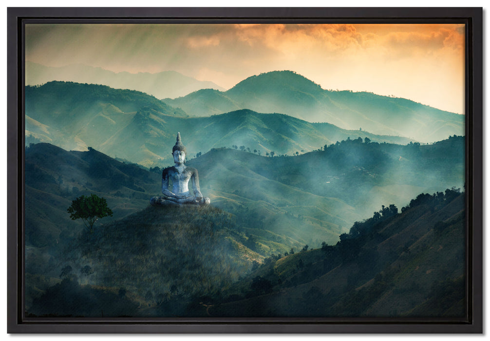 Buddha im Tal der Dunkelheit auf Leinwandbild gerahmt Größe 60x40