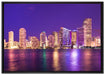 Skyline von Miami Florida auf Leinwandbild gerahmt Größe 100x70