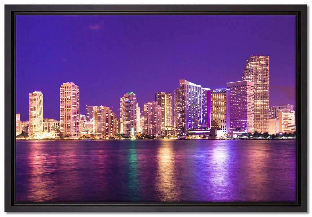 Skyline von Miami Florida auf Leinwandbild gerahmt Größe 60x40
