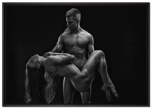 Nude sexy Paar auf Leinwandbild gerahmt Größe 100x70