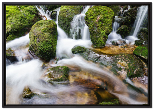 Gertelbach im Schwarzwald auf Leinwandbild gerahmt Größe 100x70