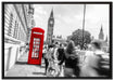Typische Telefonzelle in London auf Leinwandbild gerahmt Größe 100x70