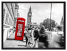 Typische Telefonzelle in London auf Leinwandbild gerahmt Größe 80x60