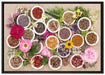 Heilende Kräuter und Blumen auf Leinwandbild gerahmt Größe 100x70