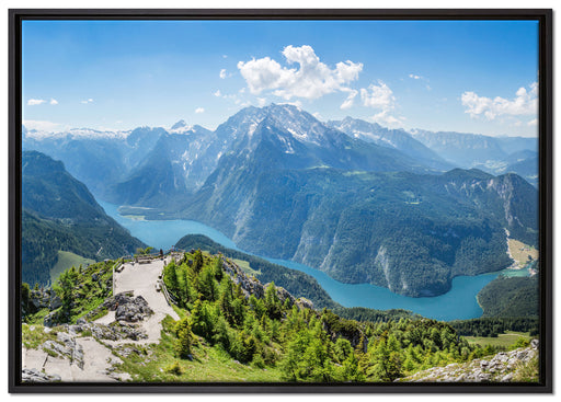 Königssee in Bayern auf Leinwandbild gerahmt Größe 100x70