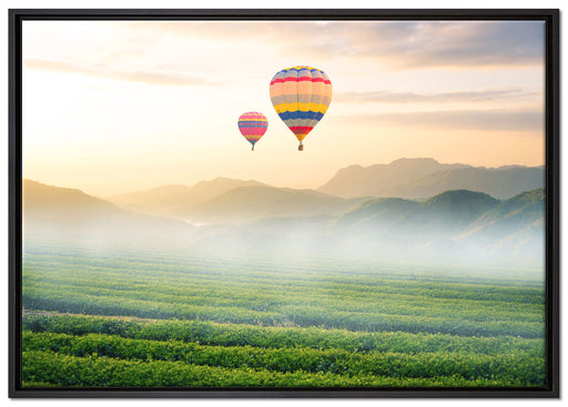 Heißluftballon auf Leinwandbild gerahmt Größe 100x70