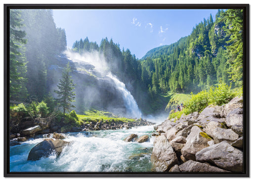 Wasserfälle Nationalpark Salzburg auf Leinwandbild gerahmt Größe 100x70