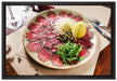 appetitliches Carpaccio auf Leinwandbild gerahmt Größe 60x40