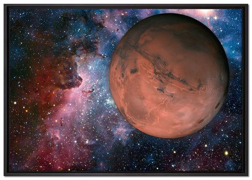 Mars im Weltall auf Leinwandbild gerahmt Größe 100x70
