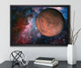 Mars im Weltall auf Leinwandbild gerahmt mit Kirschblüten