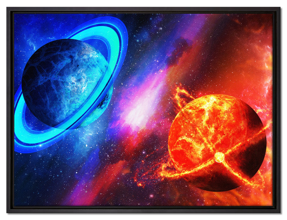 Ausgleich im Weltall auf Leinwandbild gerahmt Größe 80x60
