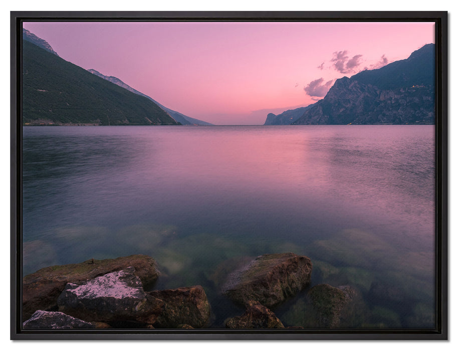 Gardasee in Italien auf Leinwandbild gerahmt Größe 80x60
