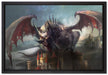 der Drache auf der Festung auf Leinwandbild gerahmt Größe 60x40