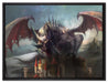 der Drache auf der Festung auf Leinwandbild gerahmt Größe 80x60