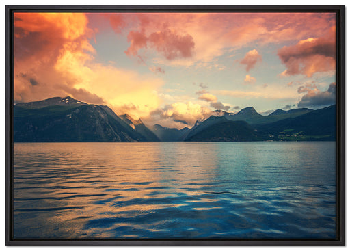 eine schöne Landschaft im Norden auf Leinwandbild gerahmt Größe 100x70