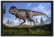T-Rex Dinosaurier in der Natur auf Leinwandbild gerahmt Größe 60x40