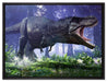 T-Rex Dinosaurier im Wald auf Leinwandbild gerahmt Größe 80x60