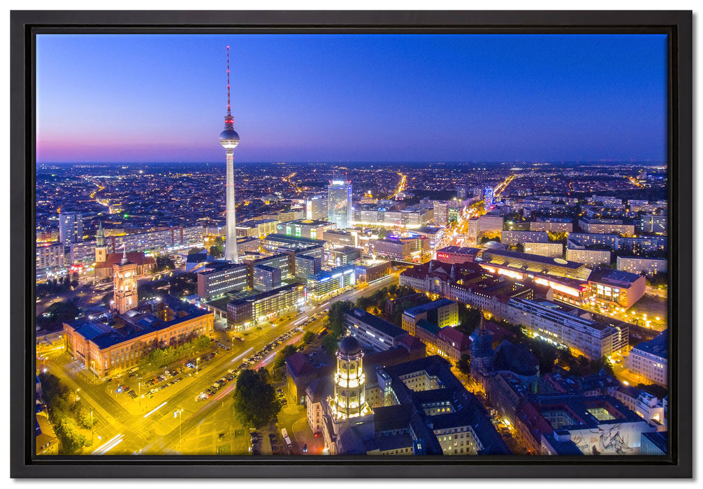 Berlin City Panorama auf Leinwandbild gerahmt Größe 60x40