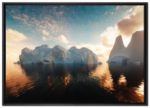 Eisschollen in der Antarktis auf Leinwandbild gerahmt Größe 100x70