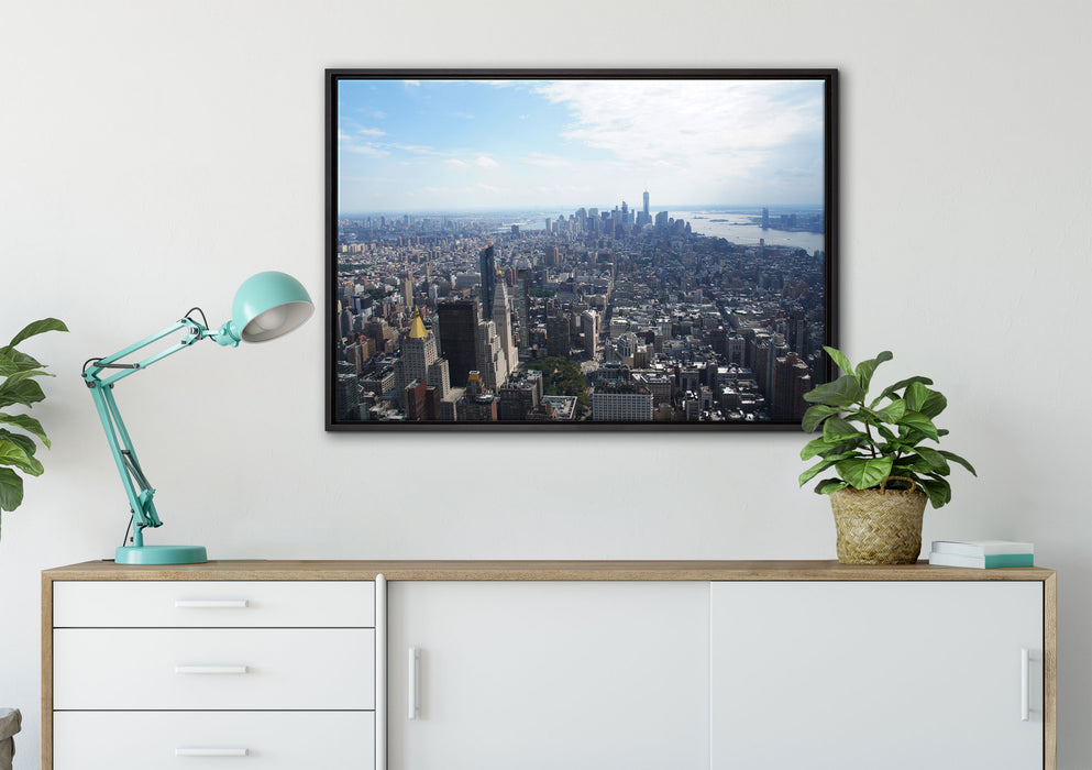 New York City Panorama auf Leinwandbild gerahmt verschiedene Größen im Wohnzimmer