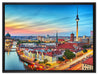 Berlin City Panorama auf Leinwandbild gerahmt Größe 80x60