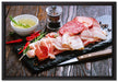Antipasti Wurstsorten auf Leinwandbild gerahmt Größe 60x40