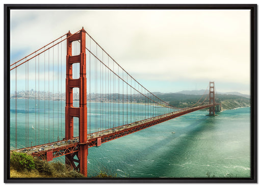 Golden Gate Bridge auf Leinwandbild gerahmt Größe 100x70