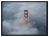 Golden Gate Bridge über den Wolken auf Leinwandbild gerahmt Größe 80x60