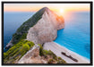 Nagio Strand im Sonnenuntergang auf Leinwandbild gerahmt Größe 100x70