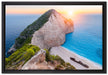 Nagio Strand im Sonnenuntergang auf Leinwandbild gerahmt Größe 60x40