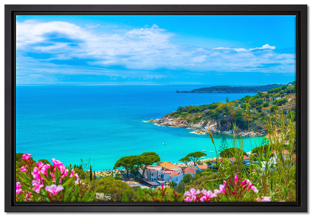 Panorama  an der Toskana auf Leinwandbild gerahmt Größe 60x40