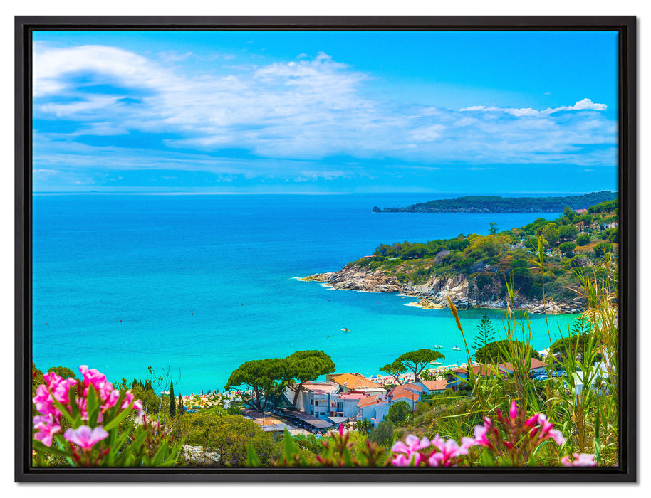 Panorama  an der Toskana auf Leinwandbild gerahmt Größe 80x60