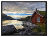 Sonnenaufgang am Fjord Norwegens auf Leinwandbild gerahmt Größe 80x60