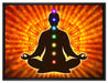 Meditation mit den 7 Chakren auf Leinwandbild gerahmt Größe 80x60