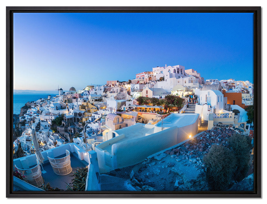 Oia Dorf Santorin auf Leinwandbild gerahmt Größe 80x60