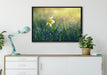 Narzissenblume in der Morgensonne auf Leinwandbild gerahmt verschiedene Größen im Wohnzimmer