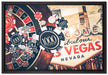 Las Vegas Casino Roulette auf Leinwandbild gerahmt Größe 60x40