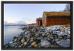 Küste der norwegischen See Tromso auf Leinwandbild gerahmt Größe 60x40