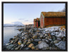 Küste der norwegischen See Tromso auf Leinwandbild gerahmt Größe 80x60