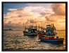 thailändische Fischerboote im Meer auf Leinwandbild gerahmt Größe 80x60