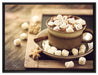 Kakaogetränk mit Marshmallows auf Leinwandbild gerahmt Größe 80x60