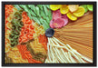 Zusammenstellung von bunten Nudeln auf Leinwandbild gerahmt Größe 60x40