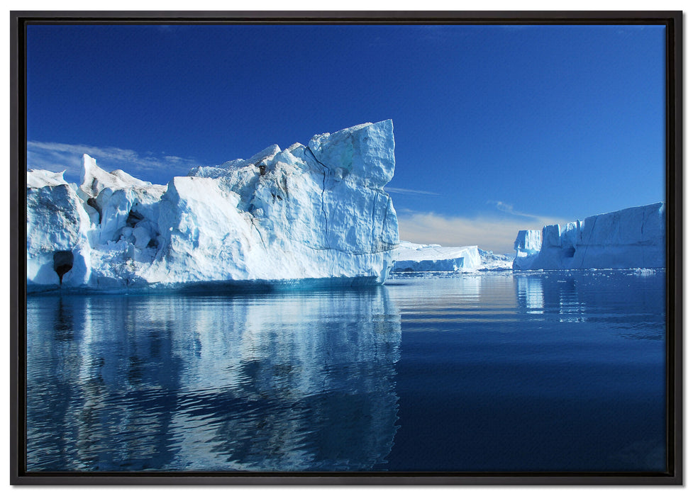 Eisberge Diskobucht Grönland auf Leinwandbild gerahmt Größe 100x70