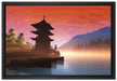 Chinesisches Haus auf Leinwandbild gerahmt Größe 60x40