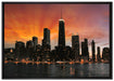 Chicago-Wolkenkratzer-Silhouette auf Leinwandbild gerahmt Größe 100x70